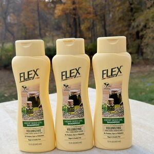 3x Flex Hemp Seed Oil VEGAN Shampoo 15fl oz Volumizing Herbal Extract No Dyes